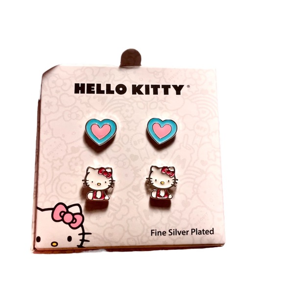 🎀 Hello Kitty Mix and Match Silver plated 2pc Stud Earrings Set Brand New 🎀 - Picture 9 of 9
